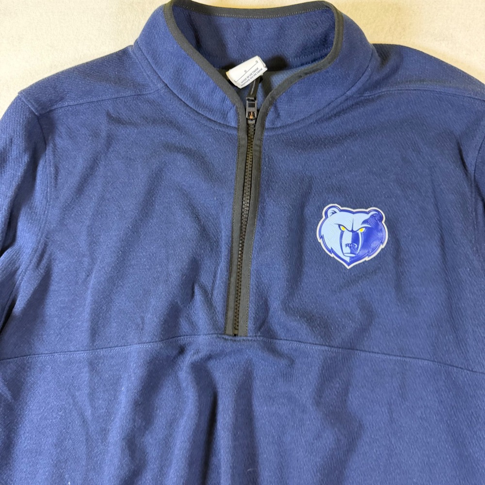 Nike Memphis Grizzlies NBA Mens Large Navy Blue Fleece Quarter Zip Pullover